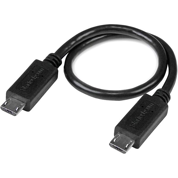 StarTech.com 8in Micro USB to Micro USB Cable - Male to Male - Micro USB OTG Cable for Your Mobile Device (UUUSBOTG8IN)
