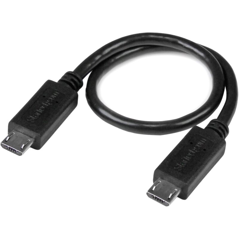 StarTech.com 8in Micro USB to Micro USB Cable - Male to Male - Micro USB OTG Cable for Your Mobile Device (UUUSBOTG8IN)