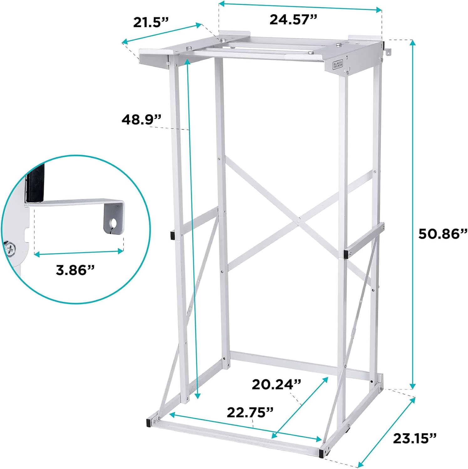 Black+Decker Washer Dryer Stacking Rack Stand, Compatible with Black and Decker Portable Washers and Dryers