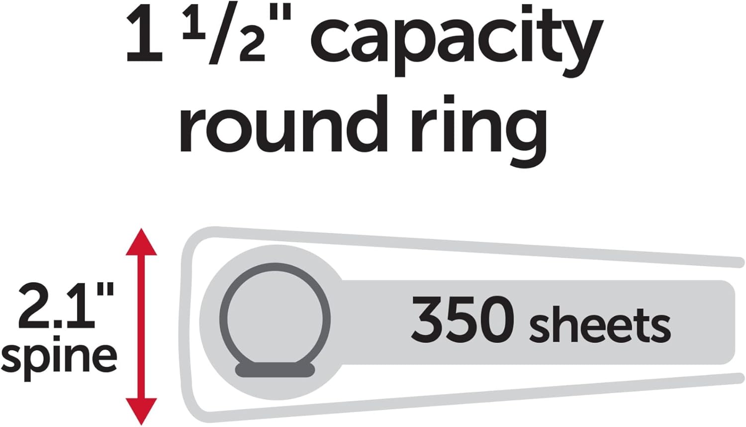 Office Depot® Brand Durable View 3-Ring Binder, 1 1/2" Round Rings, White, Pack Of 4