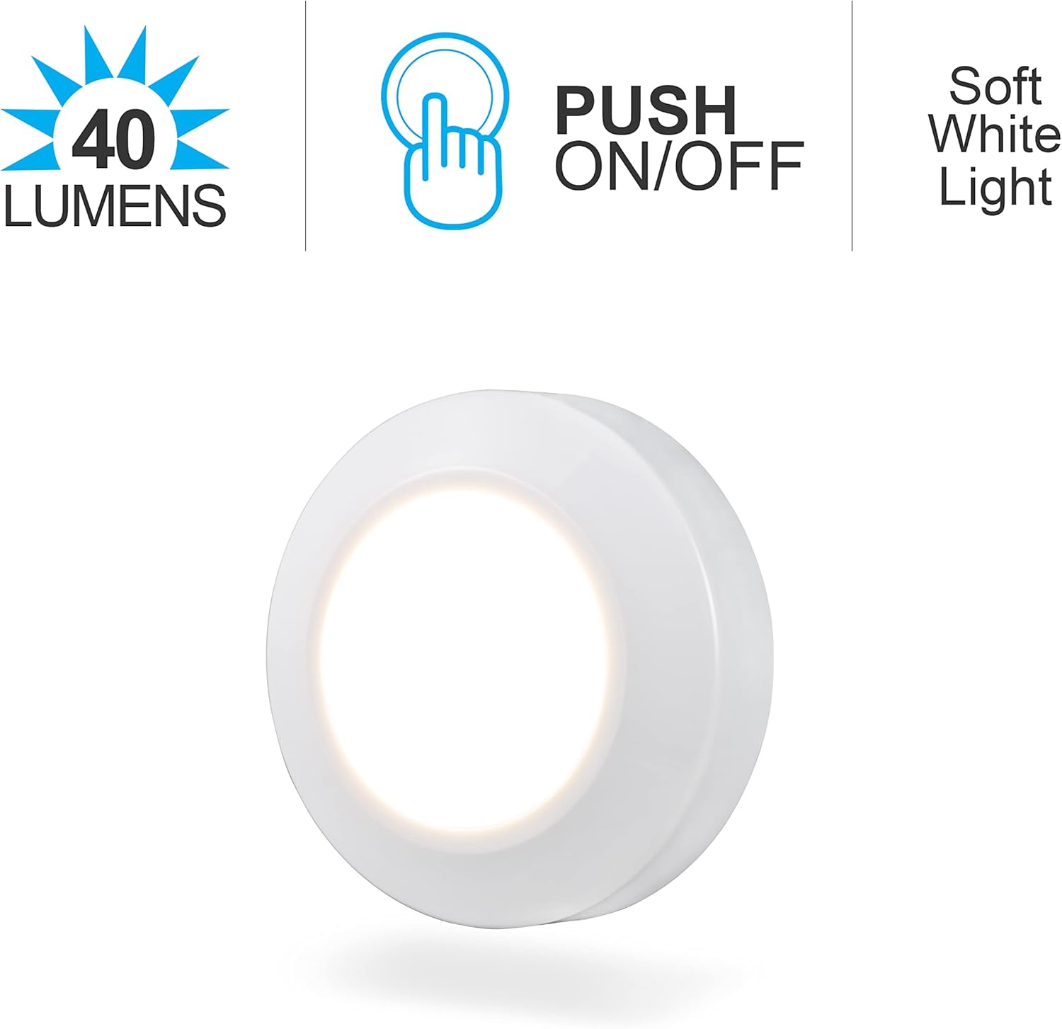 GE LED Mini Touch Light, Battery Operated, Stick-On Tap Light, Wireless and Portable, Ideal for Under Cabinet, Closet