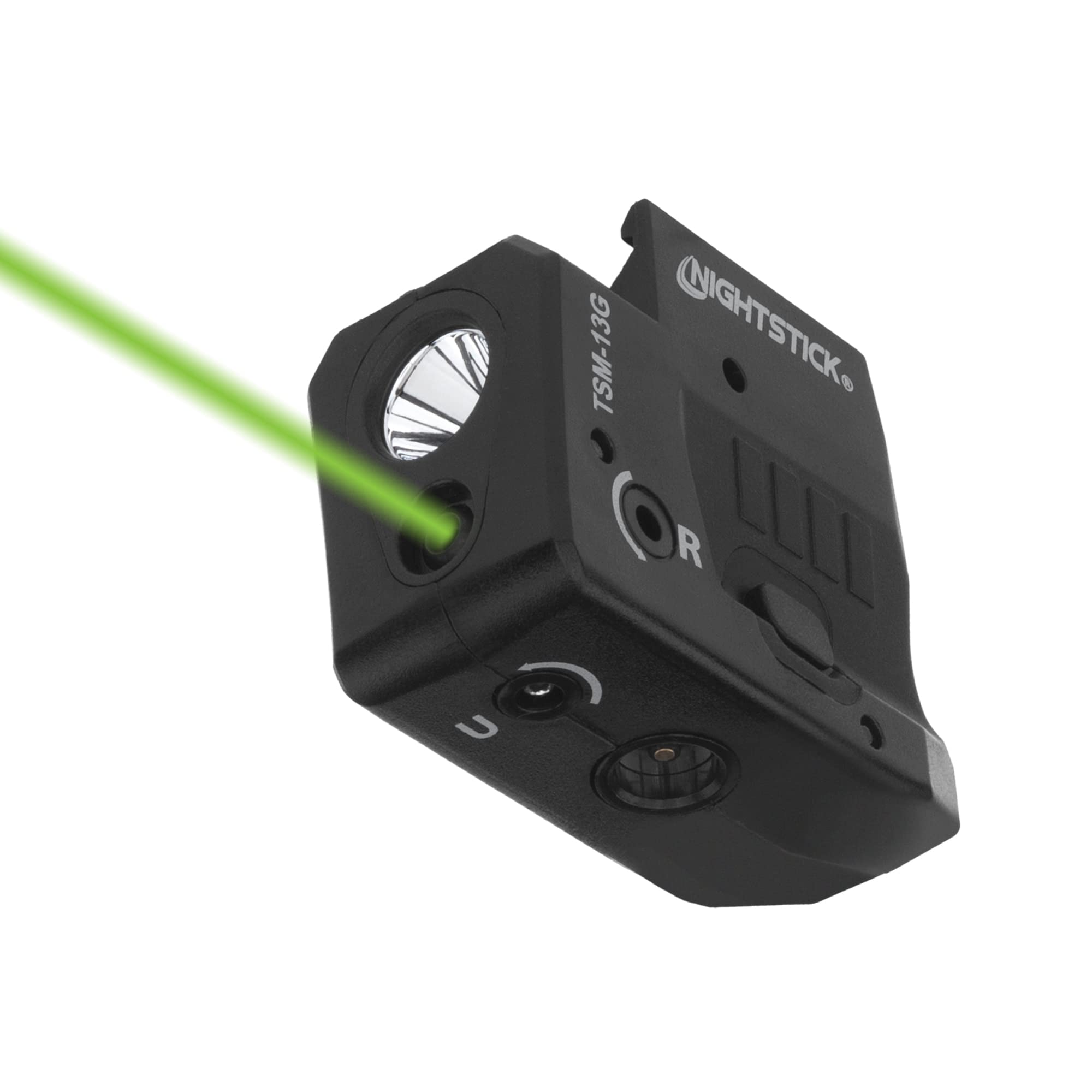 Nightstick TSM-13G 150-Lumen Rechargeable Tactical Light withGreen Laser Sight -IP-X4 Water-Resistant Handgun Lights for Sig