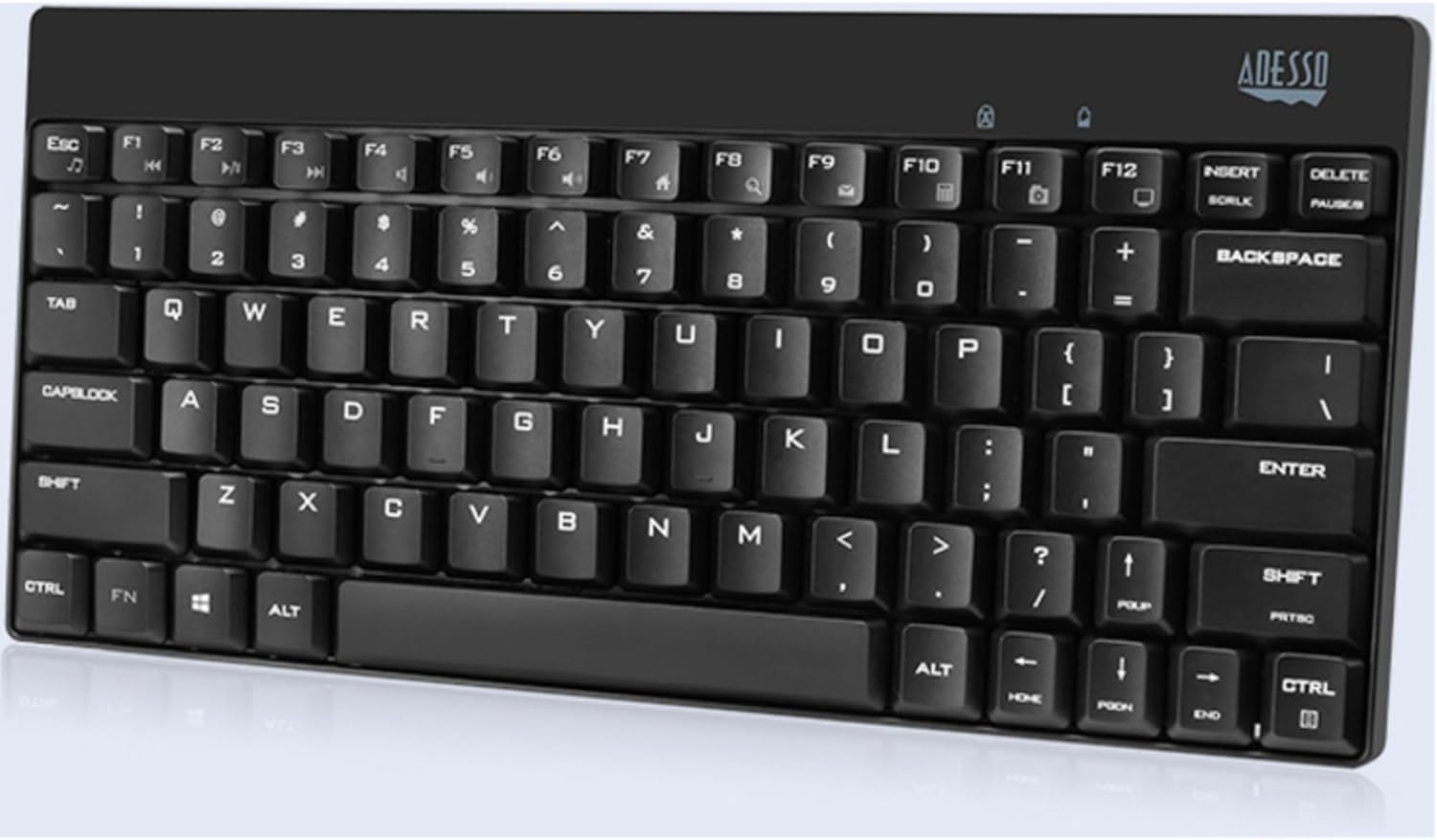 WKB-1100CB Natural Ergonomic Wireless Spill Resistant Mini Keyboard & Mouse Combo,Black