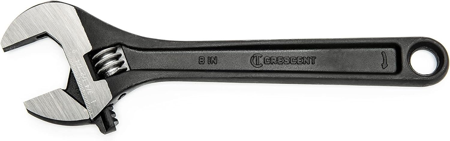 Crescent 8" Adjustable Black Oxide Wrench, Bagged - AT28BK