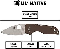 Spyderco Knives Lil' Native Mid Back Lock Sprint Run C230MBGPBN15V Brown G-10 and CPM 15V Steel Pocket Knife