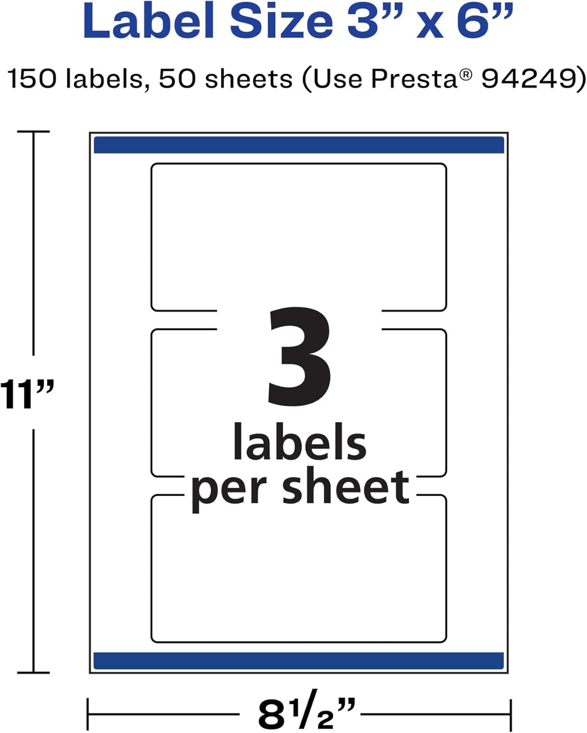 AVERY Durable Waterproof Rectangle Labels, Sure Feed Technology, 3" x 6", Laser/Pigment-Based Inkjet Printable