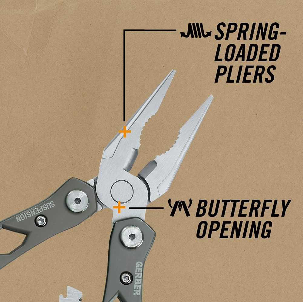 Gerber Gear Suspension 12-in-1 Needle Nose Pliers Multi-tool - Multi-Plier, Wire Cutter