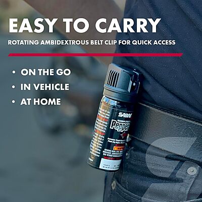 SABRE Crossfire Pepper Gel, Deploys At Any Angle, Maximizes Target Acquisition Against Multiple Threats