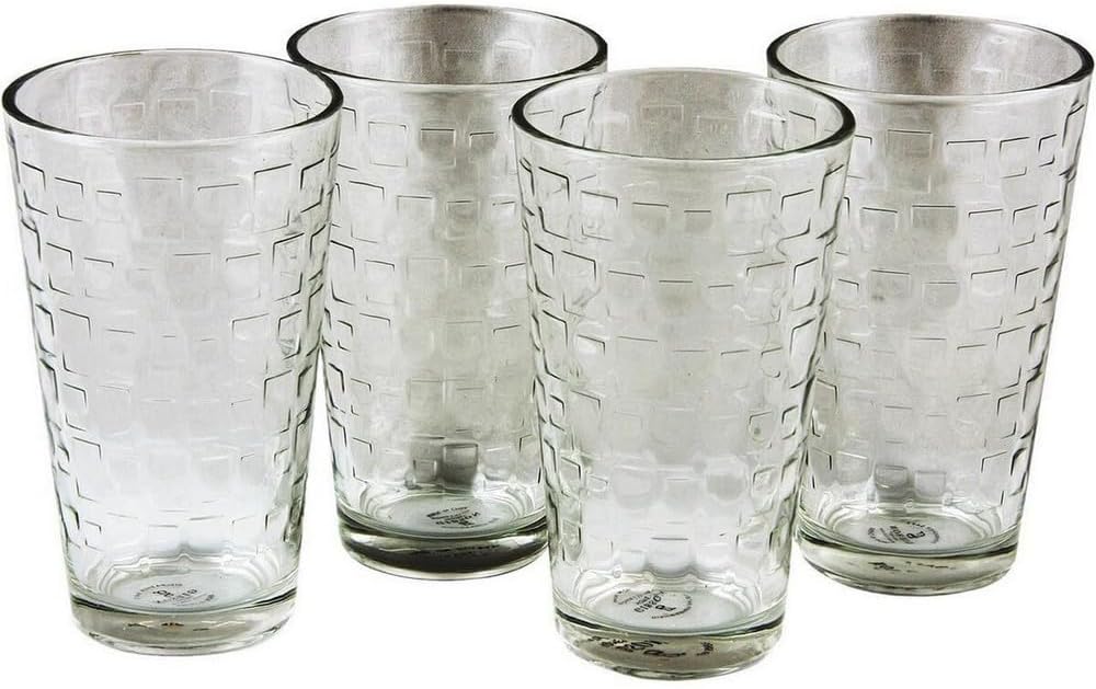 Gibson Home Great Foundations 4 Piece 16Oz Glass Tumbler Set, Square