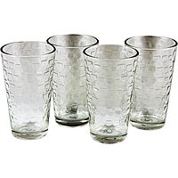 Gibson Home Great Foundations 4 Piece 16Oz Glass Tumbler Set, Square
