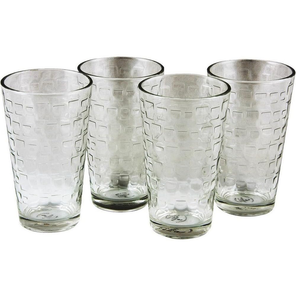 Gibson Home Great Foundations 4 Piece 16Oz Glass Tumbler Set, Square
