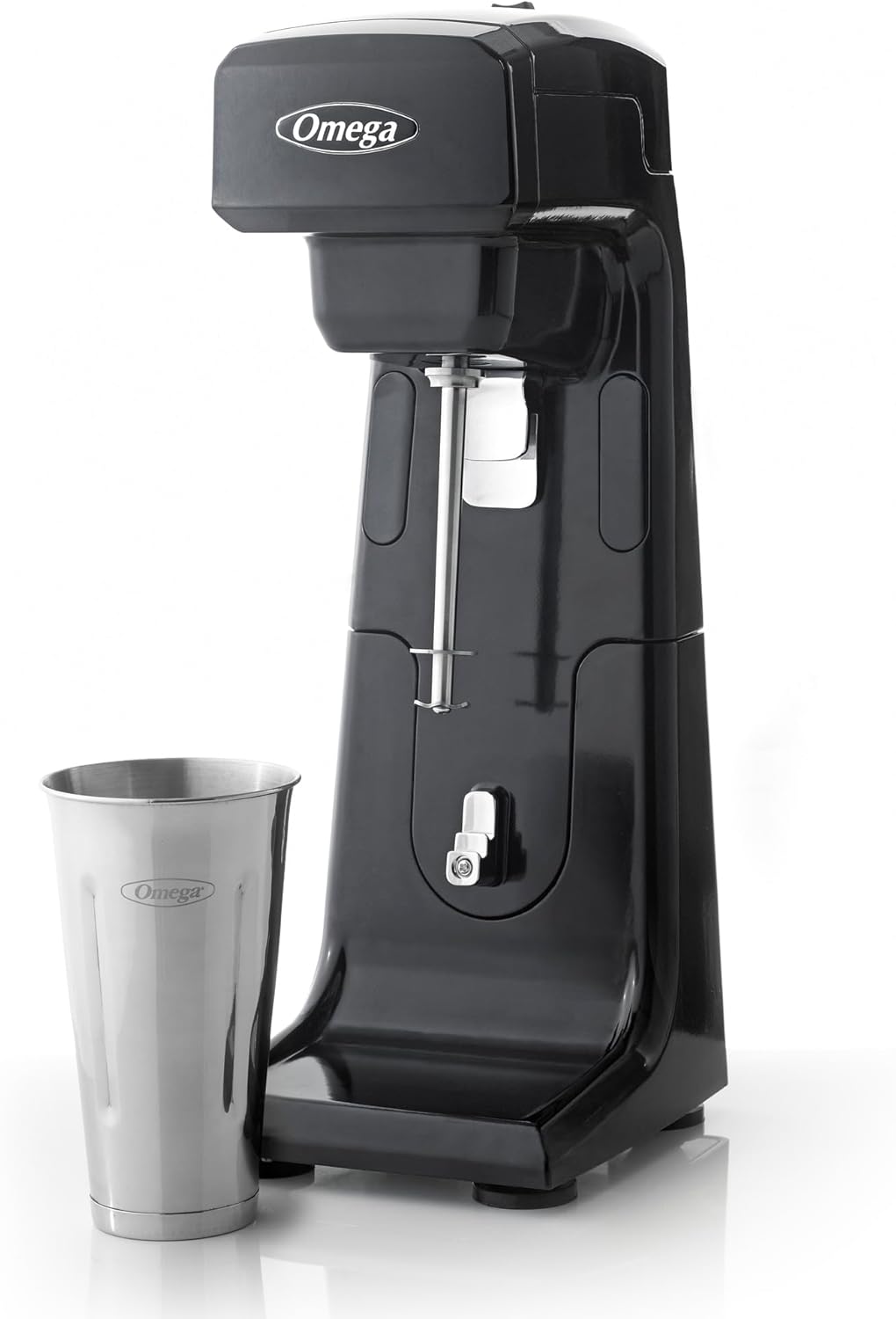 Omega M1000 Commercial Milk Shake Maker Single Spindle, 1/3 Horsepower, Black/Silver