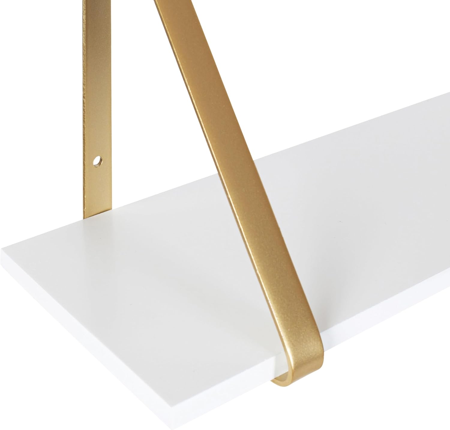 KATE AND LAUREL Soloman Wooden Floating Shelves with Metal Brackets