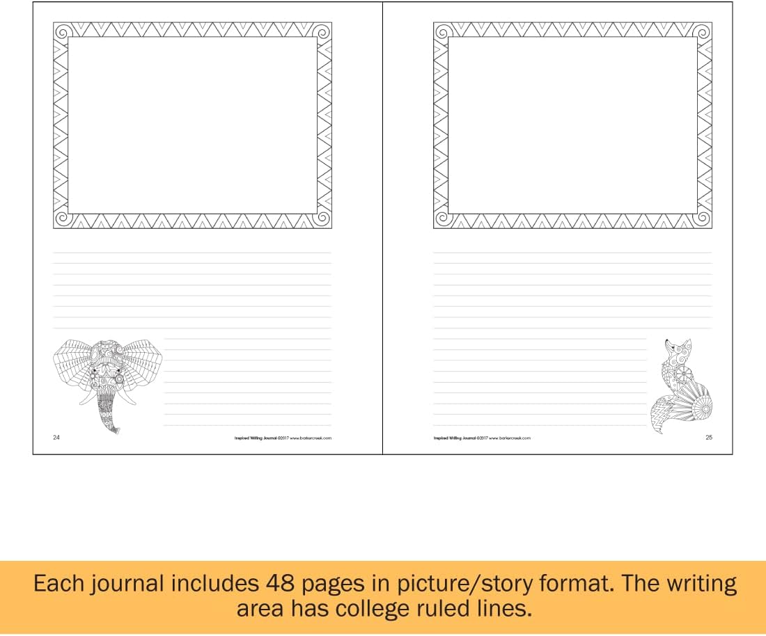 BARKER CREEK Color Me! Inspired Writing Journals, College-Ruled, 8.5 x 11, 48 Pages