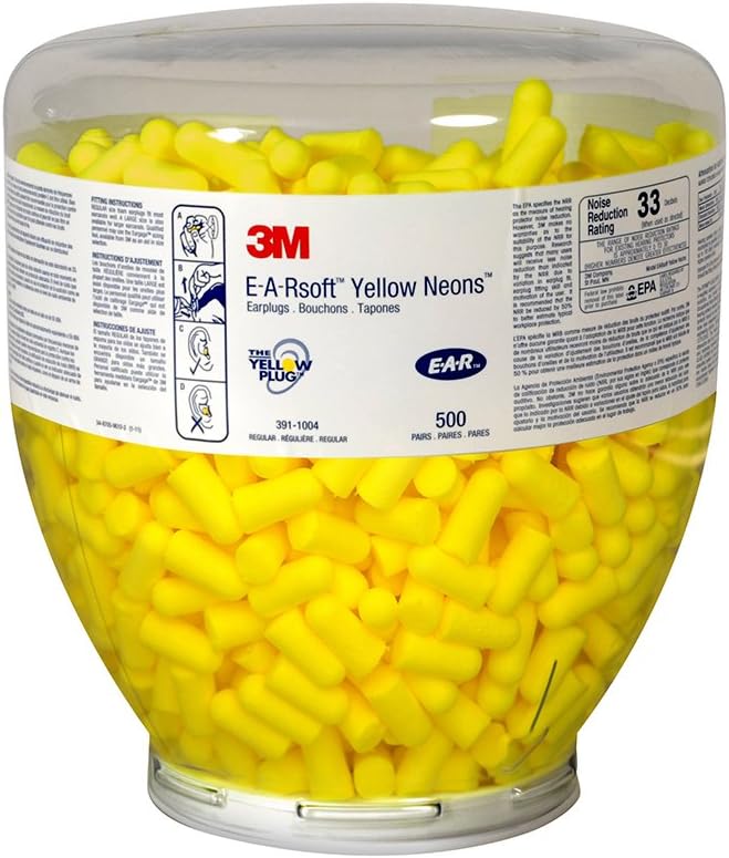3M E-A-Rsoft Yellow Neons Uncorded Foam Ear Plugs