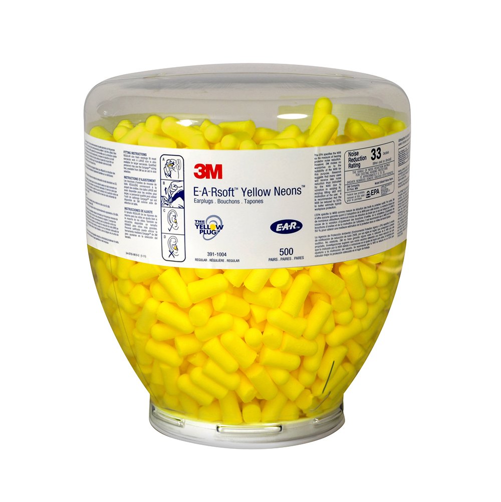 3M E-A-Rsoft Yellow Neons Uncorded Foam Ear Plugs