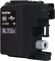 Brother Genuine High Yield Black Ink Cartridge, LC103BK, Replacement Black Ink, Page Yield Up to 600 Pages, Amazon Dash Replenishment Cartridge, LC103, 1 OEM Cartridge Black 1 Count (Pack of 1) Ink