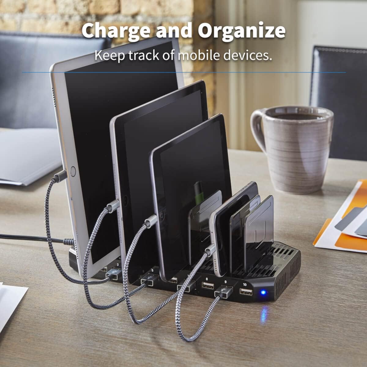 TRIPP LITE USB Charging Station with Storage and Adjustable Brackets