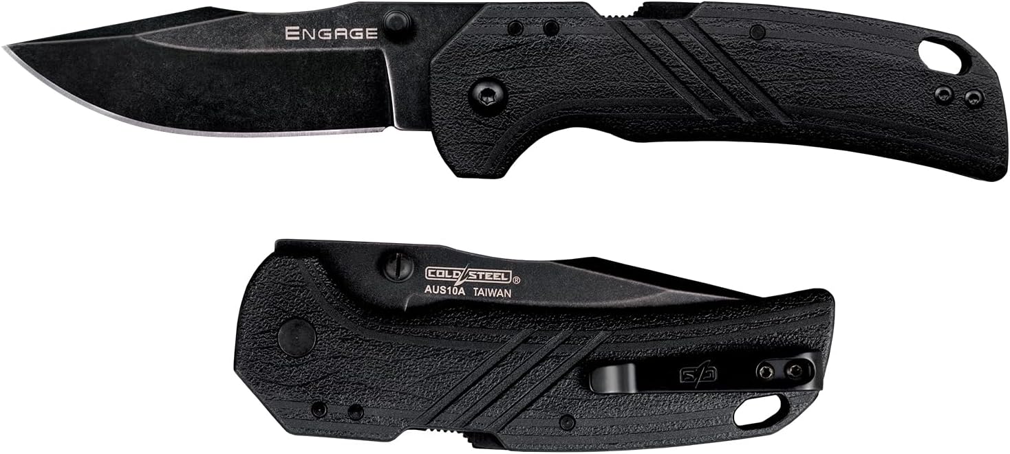 COLD STEEL Engage 3" AUS10A Clip Point Folding Knife with Atlas Lock