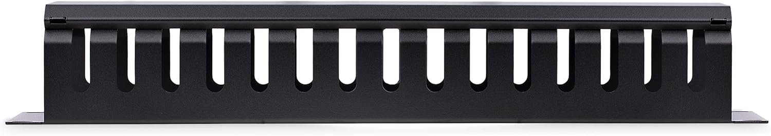 StarTech.com Horizontal 2U Server Rack Cable Management Finger Duct w/ Cover - 19" Network Rack Wire Duct Raceway Panel