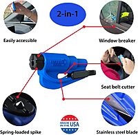 RESQME The Original Compact Keychain Car Escape Tool, 2-in-1 Seatbelt Cutter and Window Breaker, Made in USA