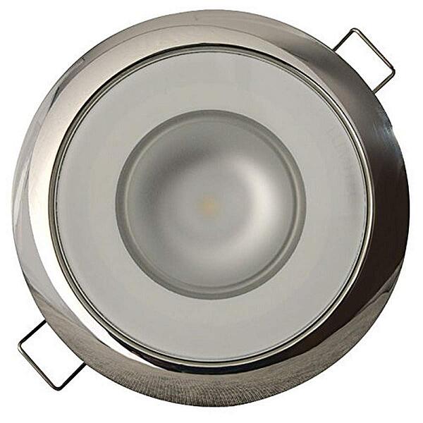Lumitec Mirage SS Polished Bezel Exterior and Interior Flush Mount LED Down Light White dimming, Blue dimming
