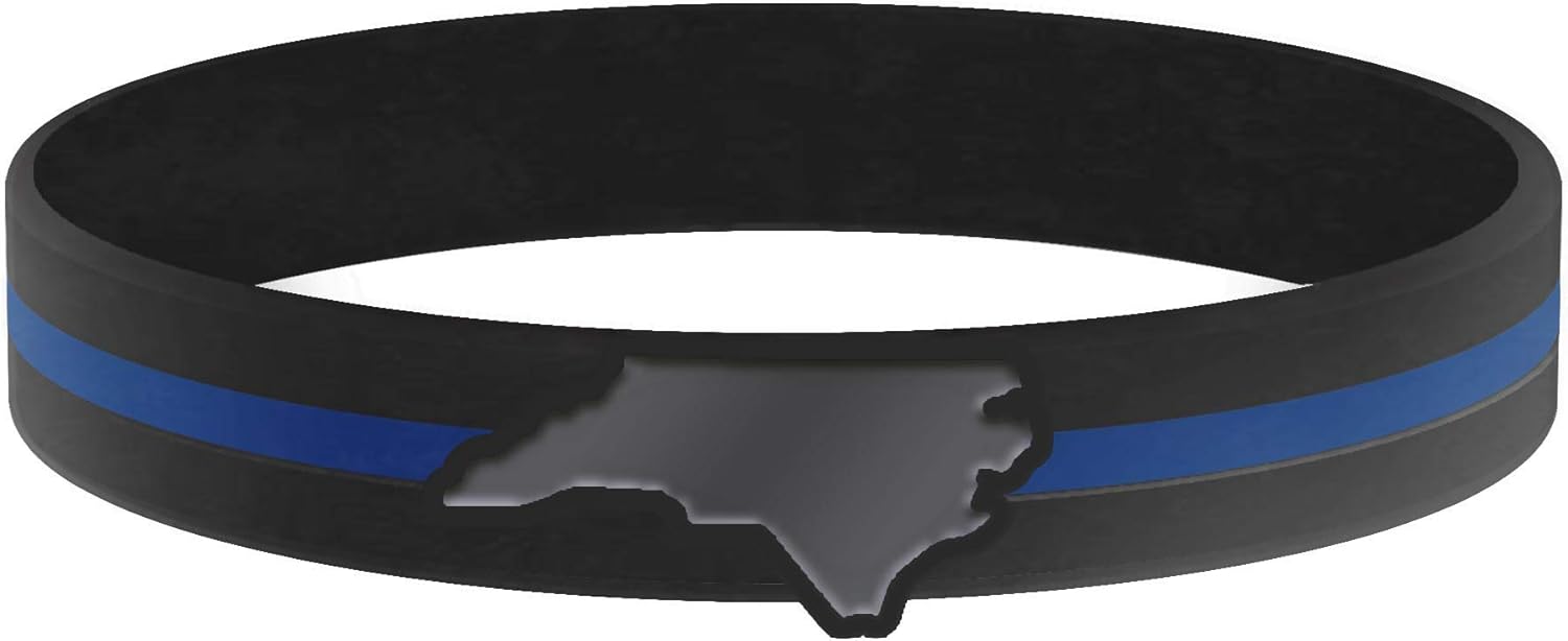 Thin Blue Line USA State Silicone Bracelet