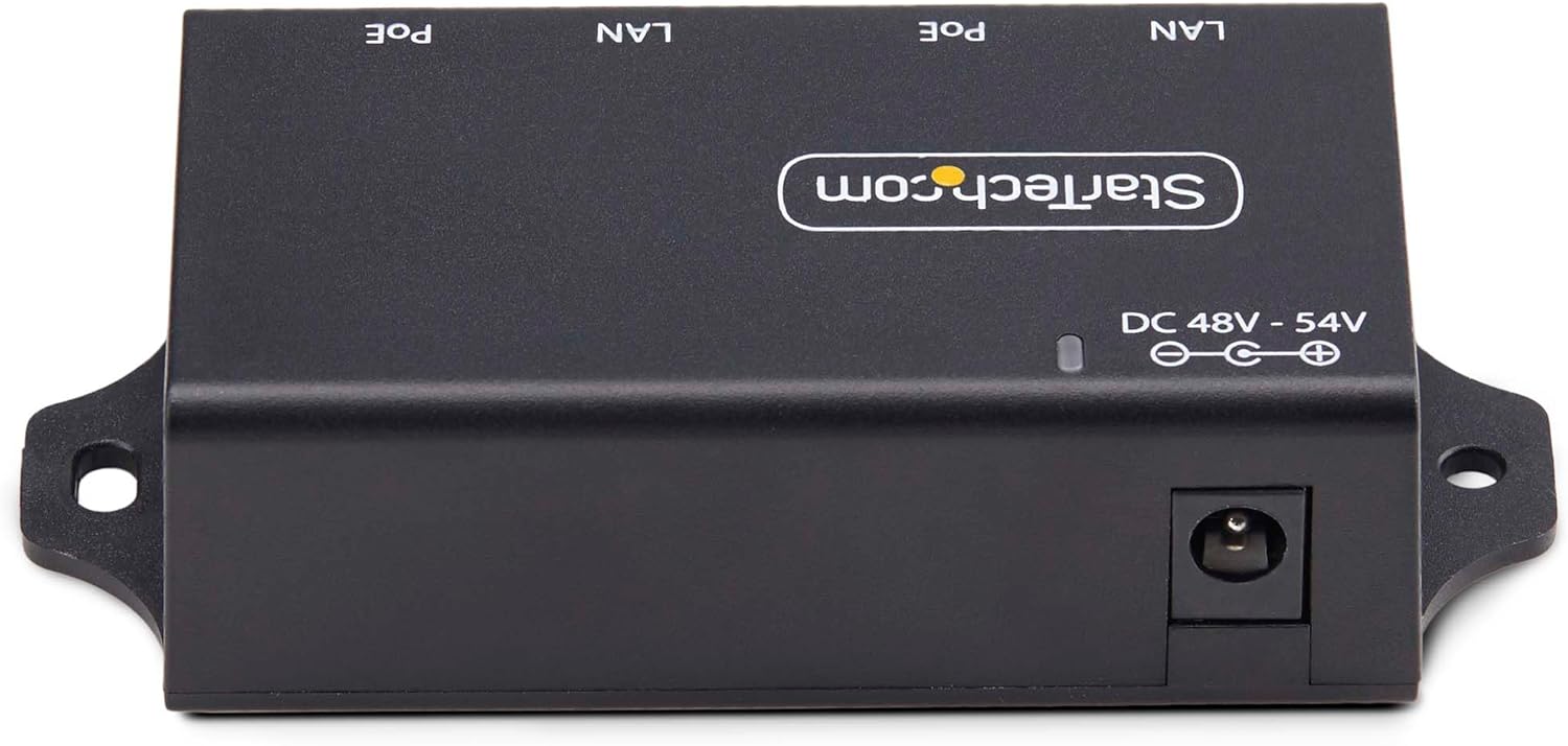 StarTech.com 2-Port PoE+ Injector, 10/100/1000Mbps, PoE/PoE+ (802.3af/at), 4X 10/100/1000BASE-T RJ45, 30W, Wall Mountable