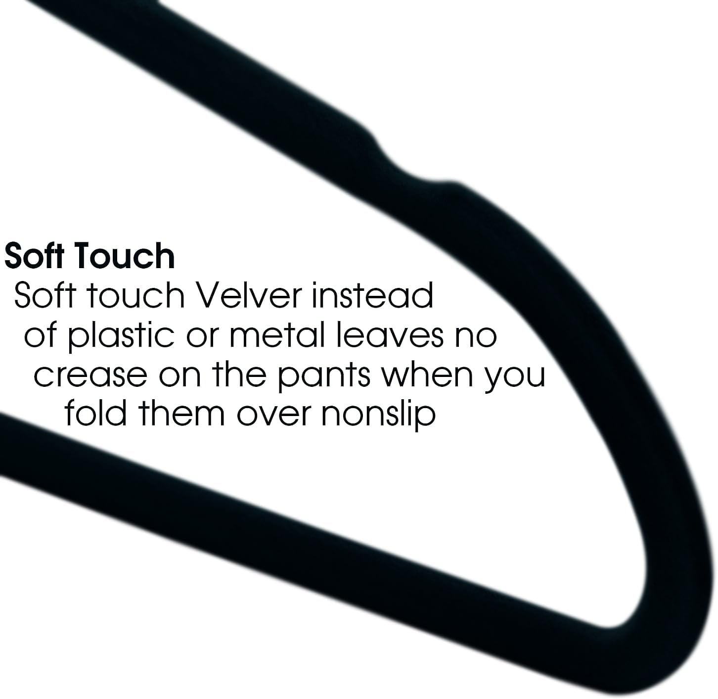 Elama Home 30 Piece Velvet Slim Profile Heavy Duty Felt Hangers with Stainless Steel Swivel Hooks in Black