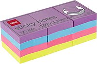 Office Depot® Brand Sticky Notes, 1-1/2" x 2", Assorted Vivid Colors, 100 Sheets Per Pad, Pack Of 12 Pads