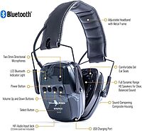 Intrepid Ear Protection - Variable Amplification - NRR 23dB Noise Reduction Headphones- Ideal for Shooting Sports Bluetooth