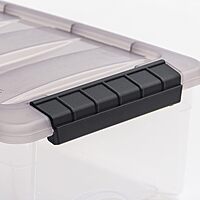 IRIS USA 6 Quart Stack & Pull Clear Storage Box, Gray, 12 Pack