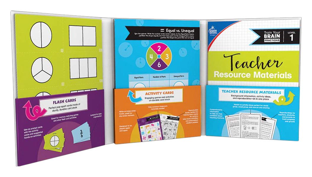 Carson Dellosa Train Your Brain: Fractions Classroom Activity Kit, Grade 2-4, Multi (111 pcs)
