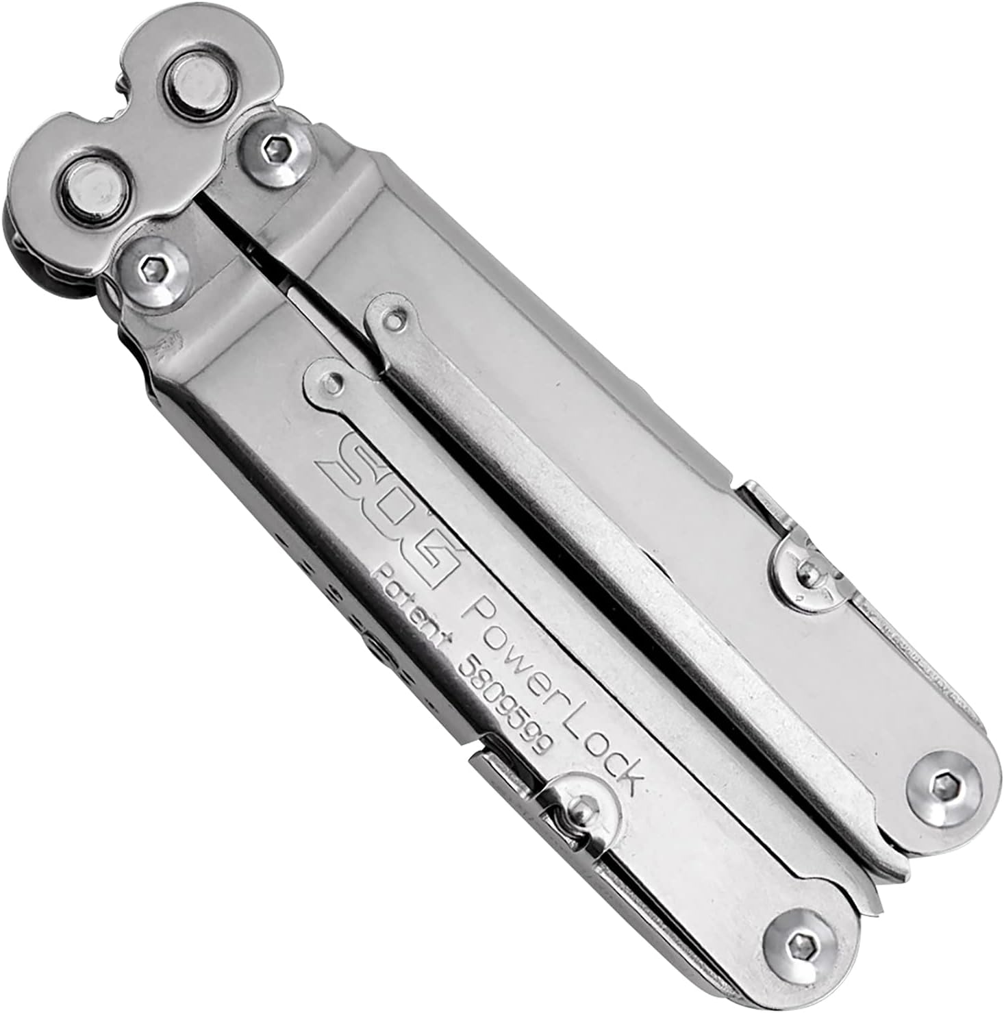 SOG PowerLock, Leather Pouch PowerLock w/scissors - Satin Finished