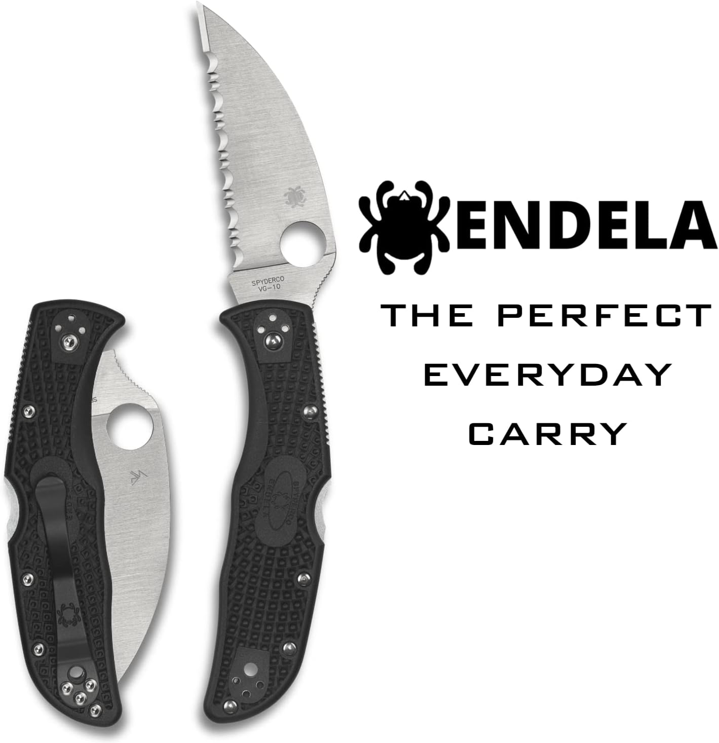 Spyderco Endela Wharncliffe Lightweight Knife with VG-10 Stainless Steel Blade and FRN Handle - SpyderEdge - C243FSWCBK