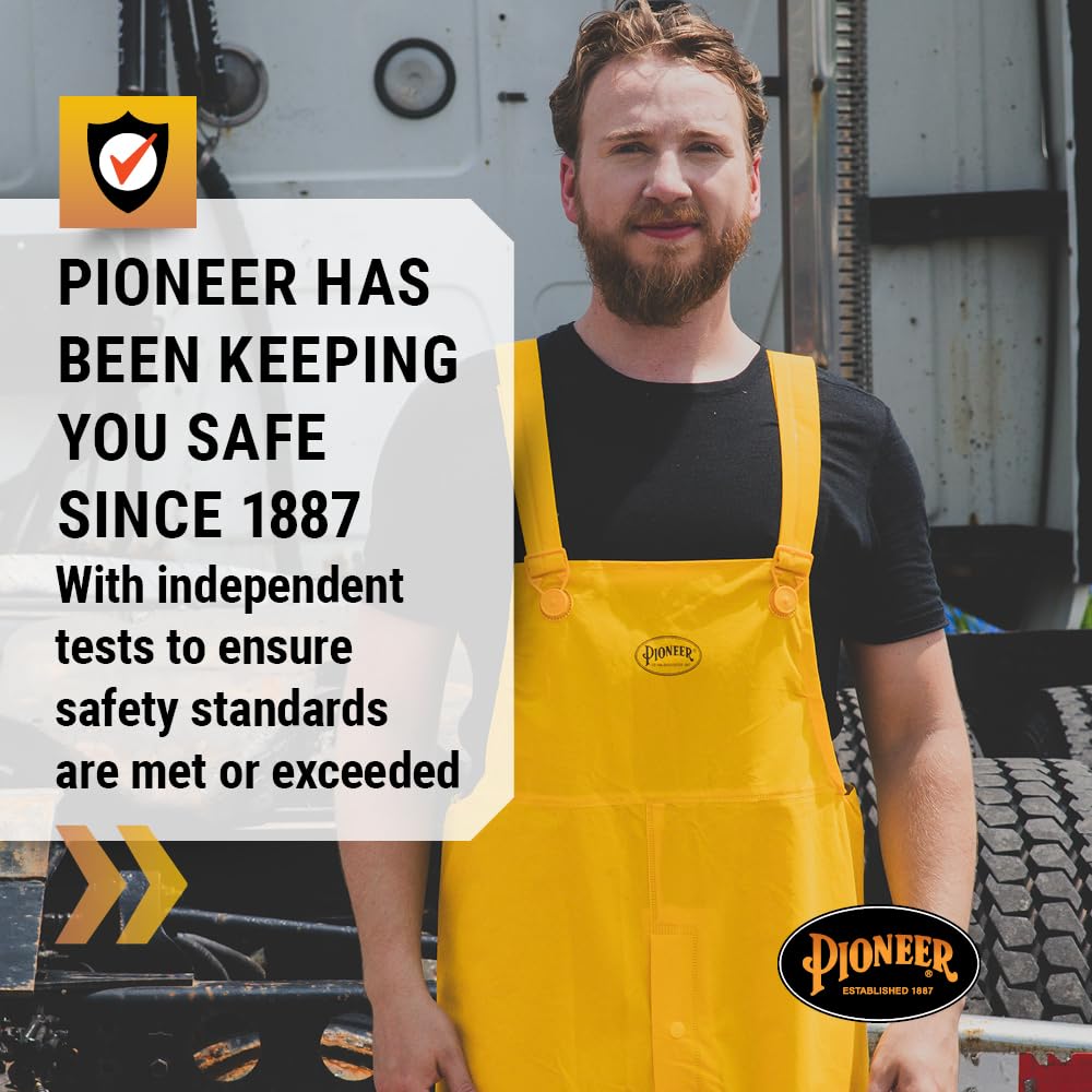 PIONEER Waterproof PVC Work Suit for Men – 3-Piece Rain Suit with Detachable Hood and Bib Pants