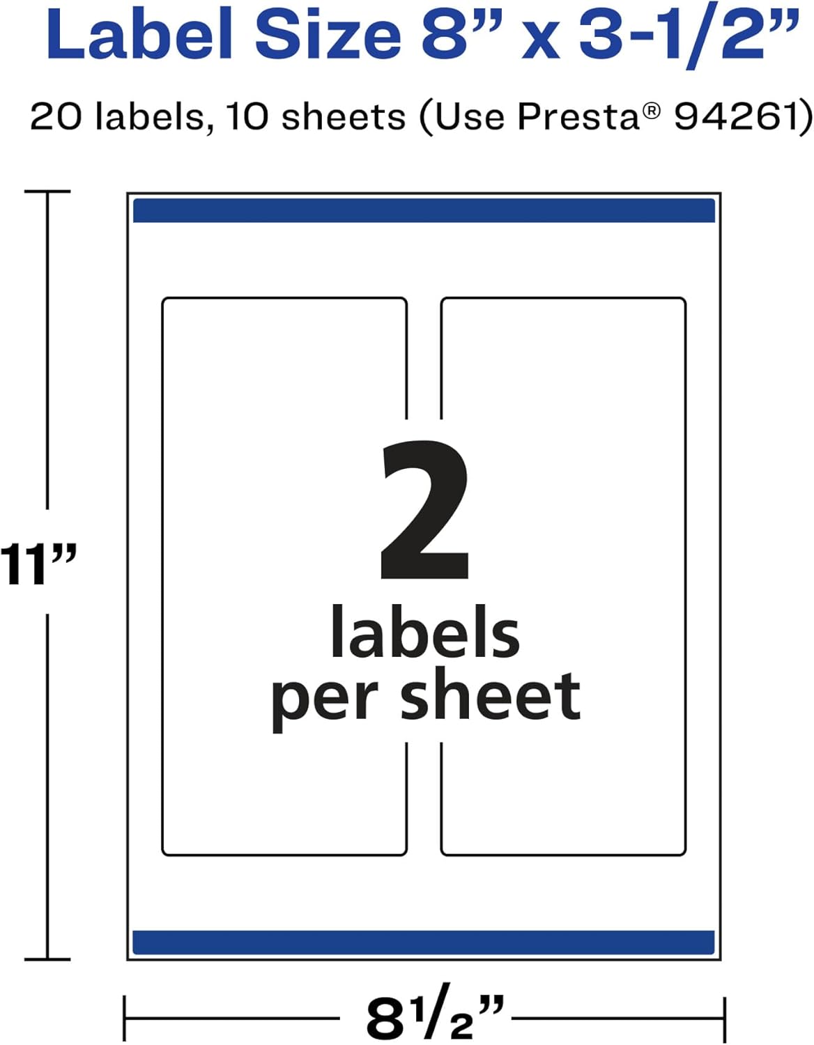 AVERY Glossy Clear Rectangle Labels, Sure Feed Technology, 8" x 3.5", Print-to-The-Edge, Laser/Inkjet Printable