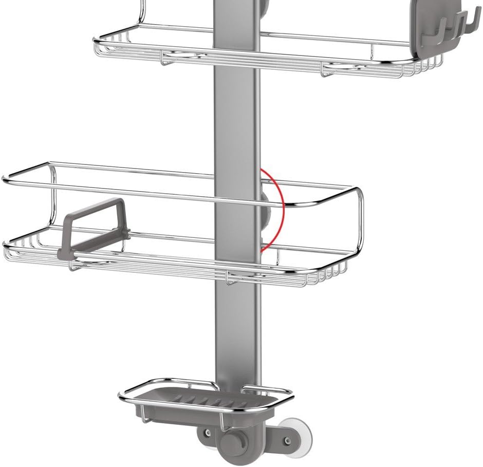 simplehuman Adjustable Shower Caddy, Stainless Steel and Anodized Aluminum Medium