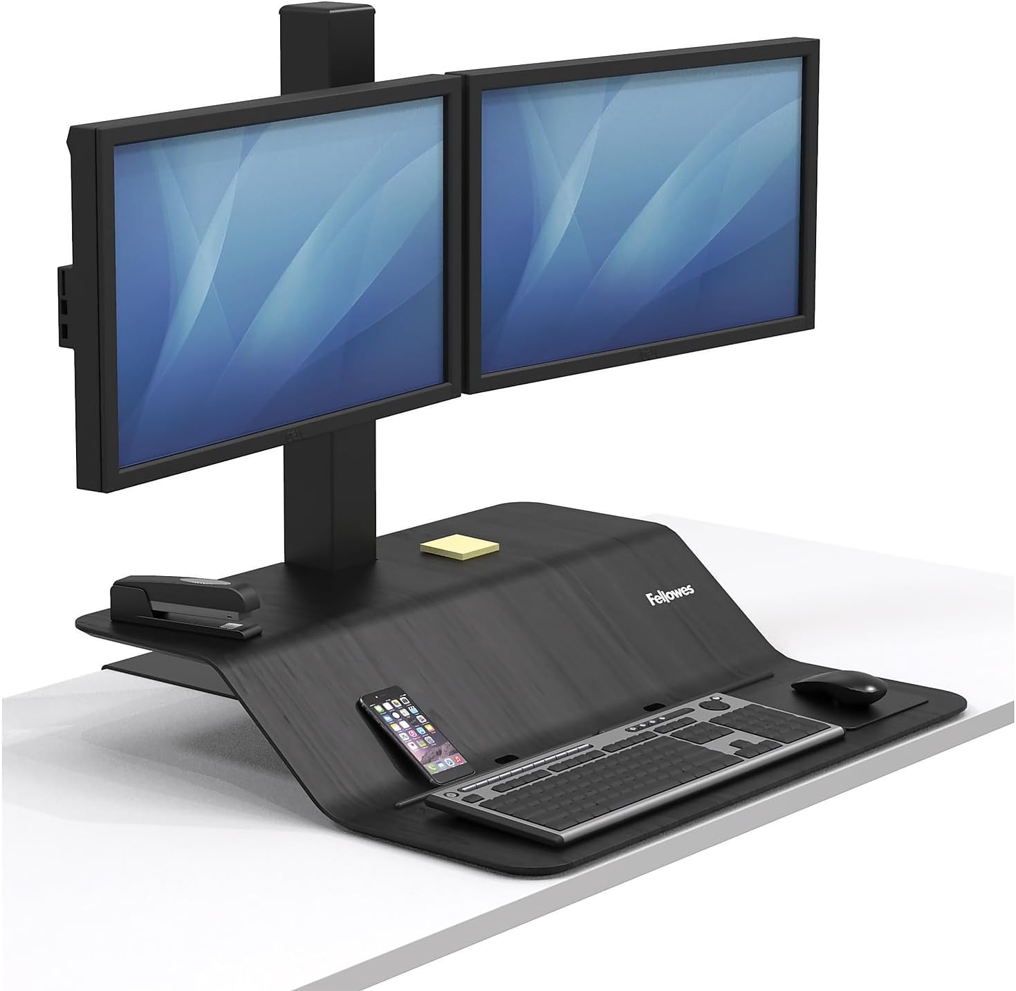 Lotus Ve Sit-Stand Workstation - Dual, 29" X 28.5" X 42.5", Black