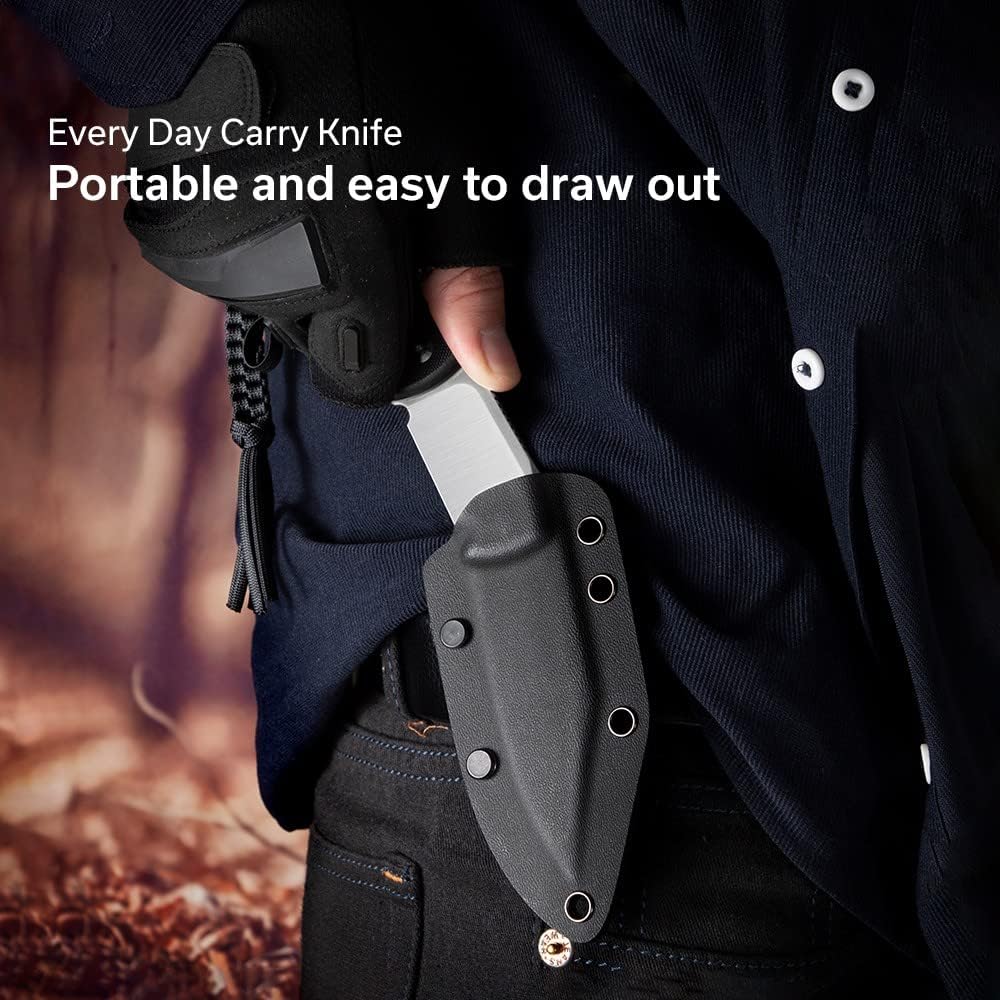 SENCUT Waxahachie Fixed Blade Knife, Full Tang Clip Point Satin 9Cr18MoV Blade with G10 Handle, Kydex Sheath