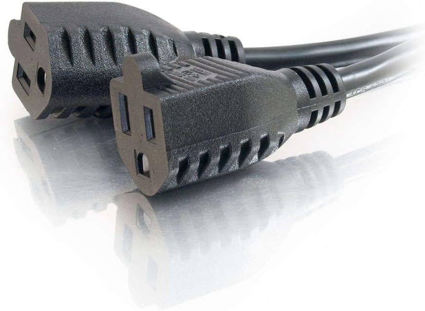 C2G Power Splitter Cord (Power Squid), 16 AWG, Black