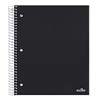 Office Depot® Brand Stellar Poly Notebook, 8 1/2" x 11", 3 Subject, College Ruled, 300 Pages (150 Sheets), Black