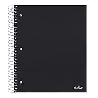Office Depot® Brand Stellar Poly Notebook, 8 1/2" x 11", 3 Subject, College Ruled, 300 Pages (150 Sheets), Black