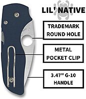 Spyderco Lil Native Folding Pocket Knife with 2.42 Inch CPM SPY27 Steel Blade and G-10 Handle - PlainEdge - C230GPCBL