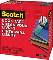 Scotch Book Tape, 2 in x 540 in, Excellent for Repairing, Reinforcing Protecting, and Covering (845)