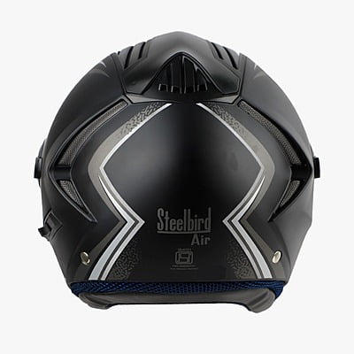 STEELBIRD SBA-2 ISS REED MAT BLACK GREY D/V (SILVER) (L)