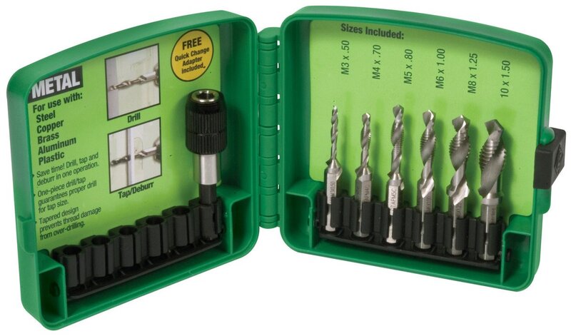 Greenlee DTAPKITM Drill/Tap/Countersink Set, Metric, 6 Pc, M3 - M10
