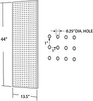 Azar 771344-WHT Pegboard 1-Sided Wall Panel, White Solid Color, 2-Pack