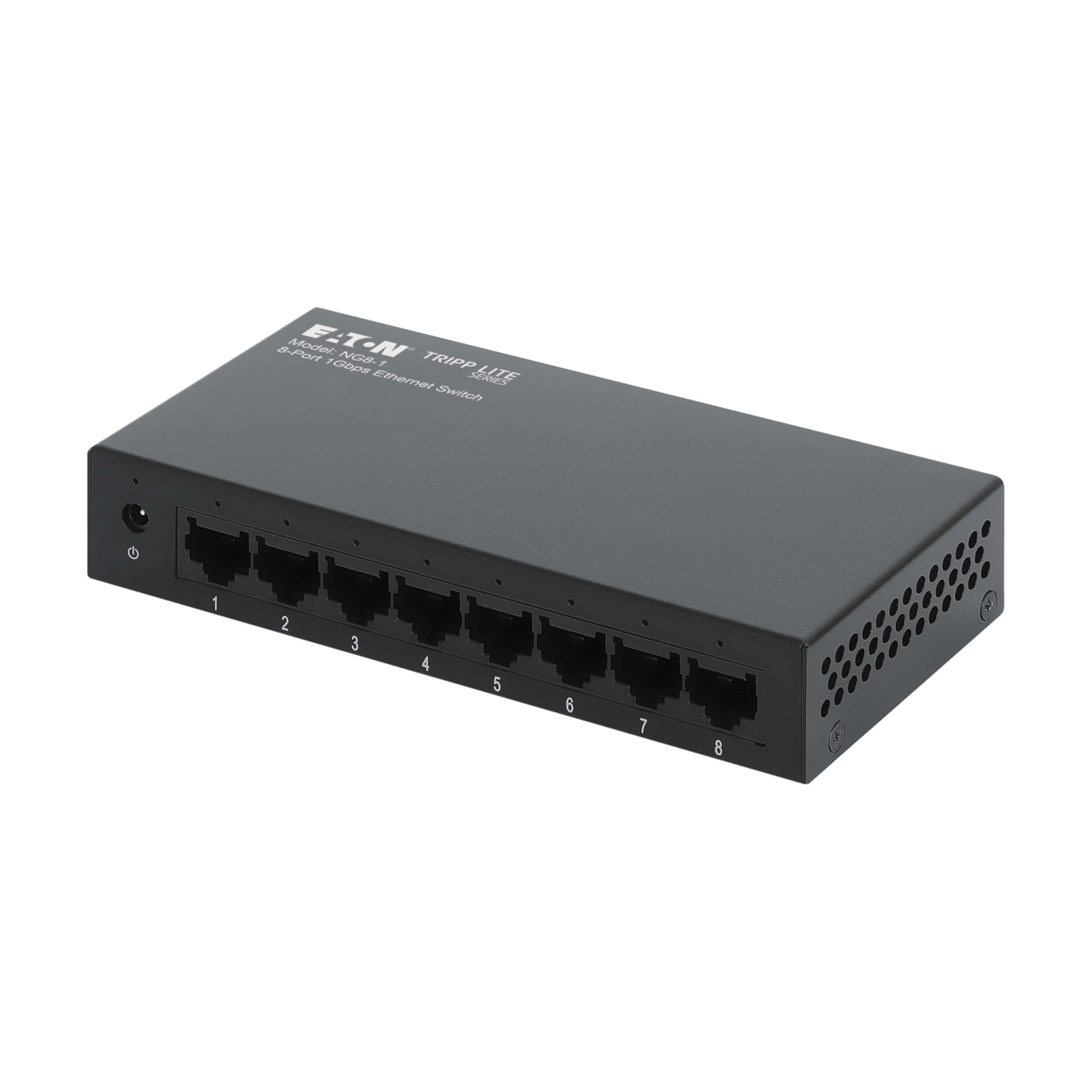 TRIPP LITE 8-Port Desktop Unmanaged Ethernet Network Switch, Metal Enclosure, Plug-and-Play, Wall Mount, 3-Year Warranty