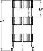 Azar Displays 300703 3 Tiered Round Wire Dump Bins, White